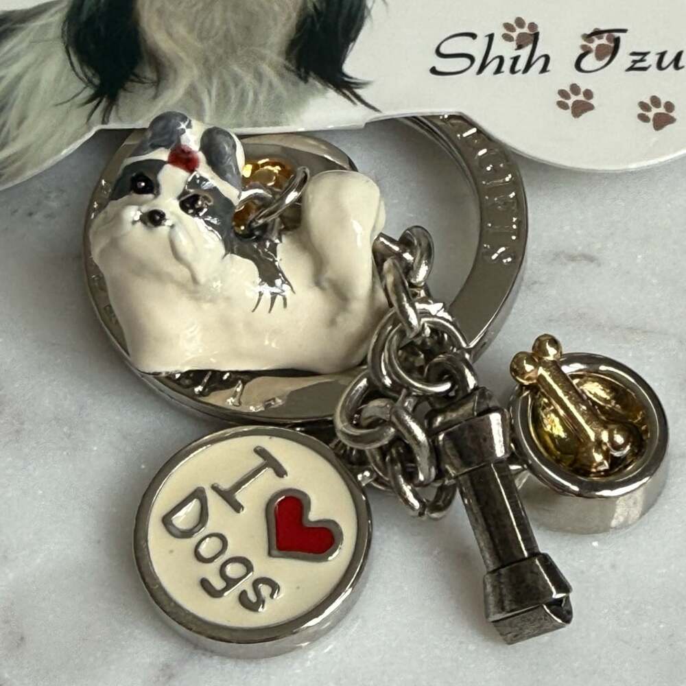 Little Gifts Hand-Painted ShihTzu Keychain NEW